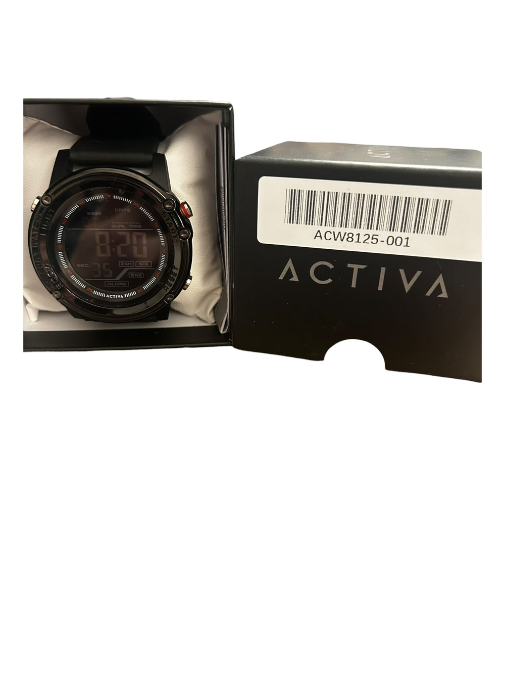 Ativa Black Digital Sport Watch with Red Accent Button